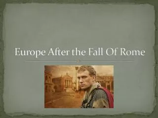 Europe After the Fall Of Rome