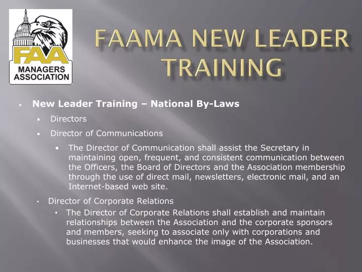 faama new leader training