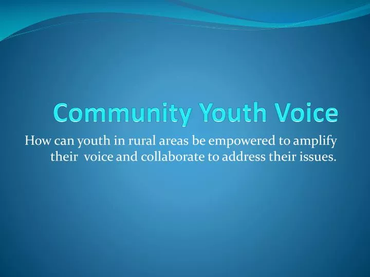 community youth voice