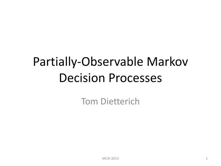 partially observable markov decision processes