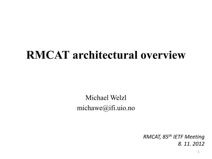 rmcat architectural overview