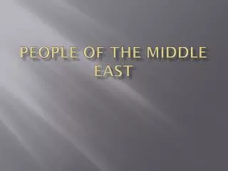 People of the Middle East