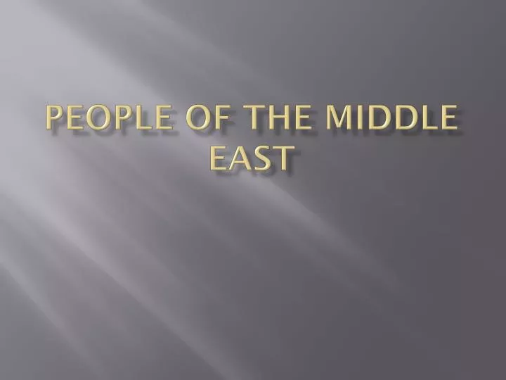people of the middle east