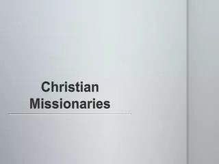 Christian Missionaries