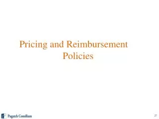 Pricing and Reimbursement