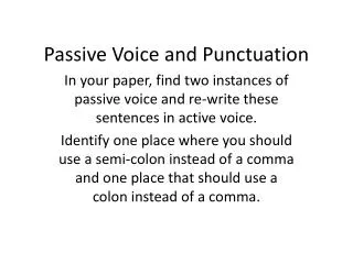 Passive Voice and Punctuation