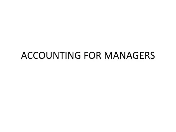 accounting for managers