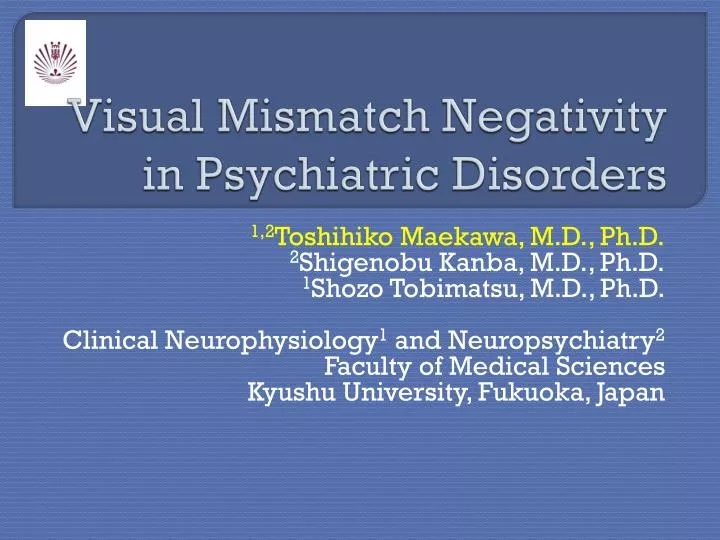 visual mismatch negativity in psychiatric disorders