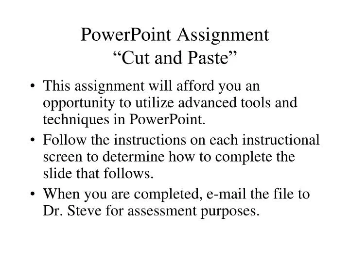 powerpoint assignment cut and paste