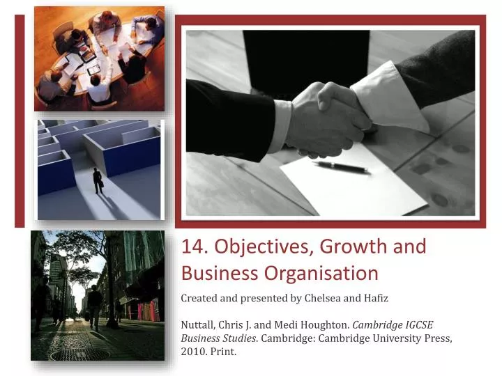 14 objectives growth and business organisation