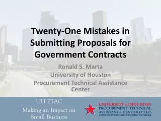 Twenty-One Mistakes in Submitting Proposals for Government Contracts