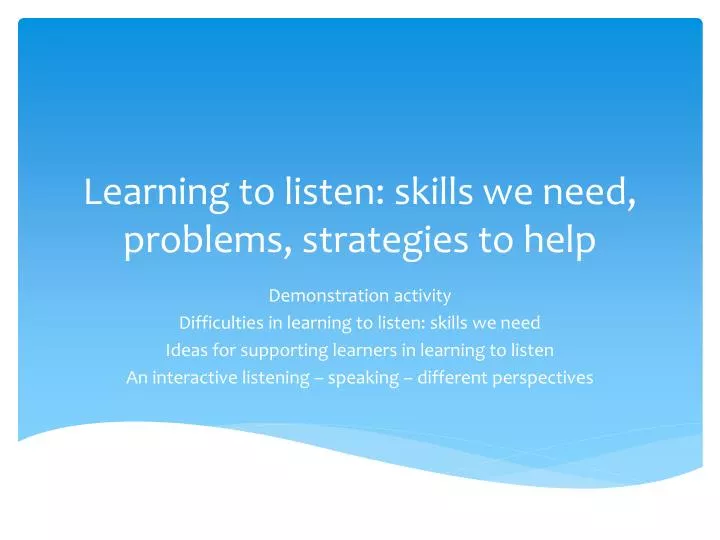 learning to listen skills we need problems strategies to help