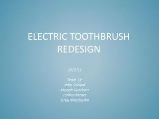 Electric toothbrush redesign
