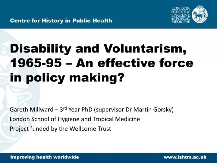 disability and voluntarism 1965 95 an effective force in policy making