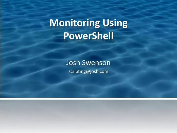 monitoring using powershell