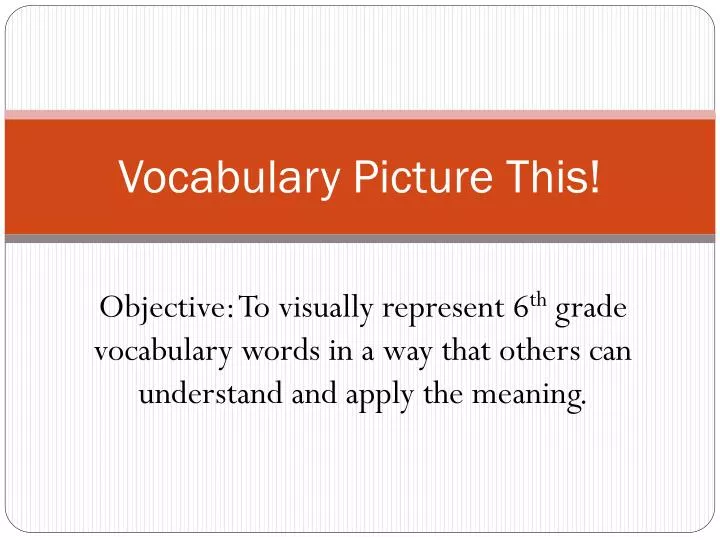 vocabulary picture this