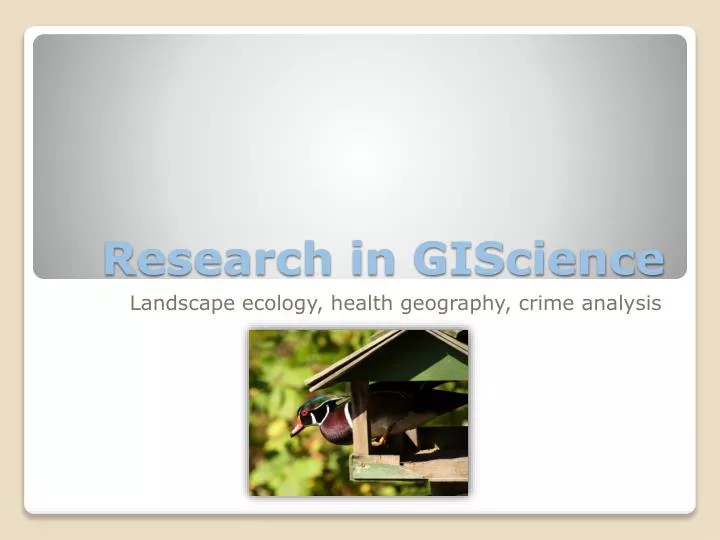 research in giscience