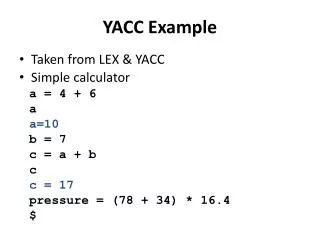 YACC Example