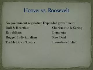 Hoover vs. Roosevelt