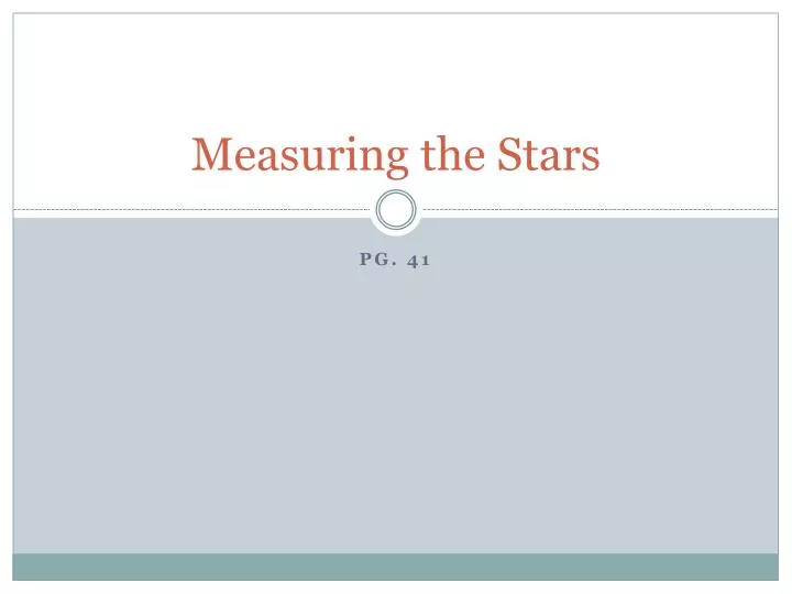 measuring the stars