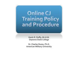 Online CJ Training Policy and Procedure