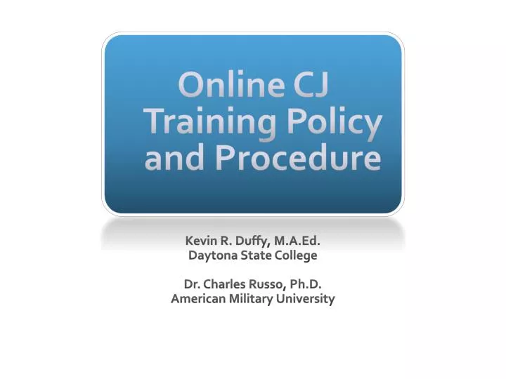 online cj training policy and procedure