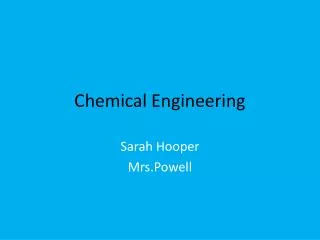 chemical engineering