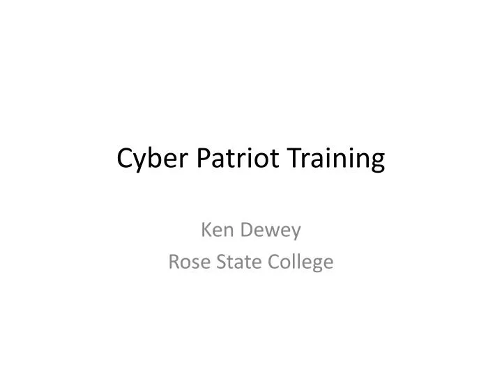 cyber patriot training