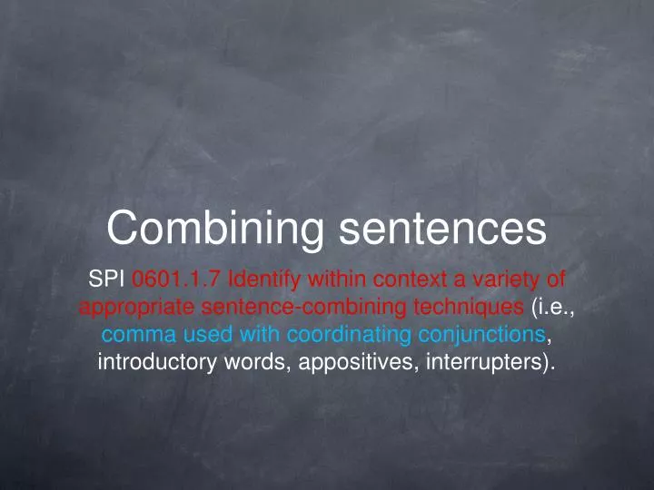 combining sentences