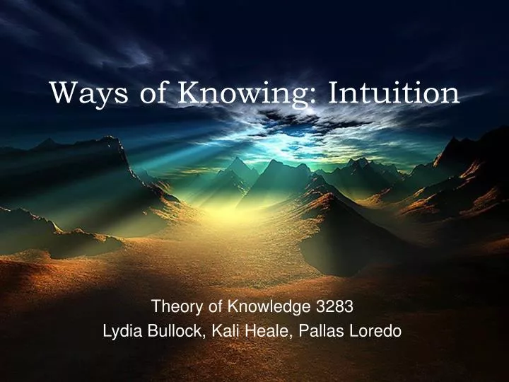 ways of knowing intuition