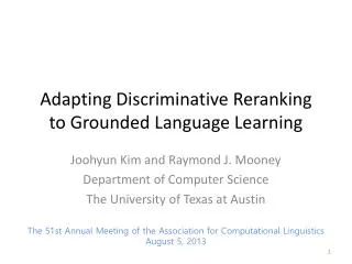 Adapting Discriminative Reranking to Grounded Language Learning