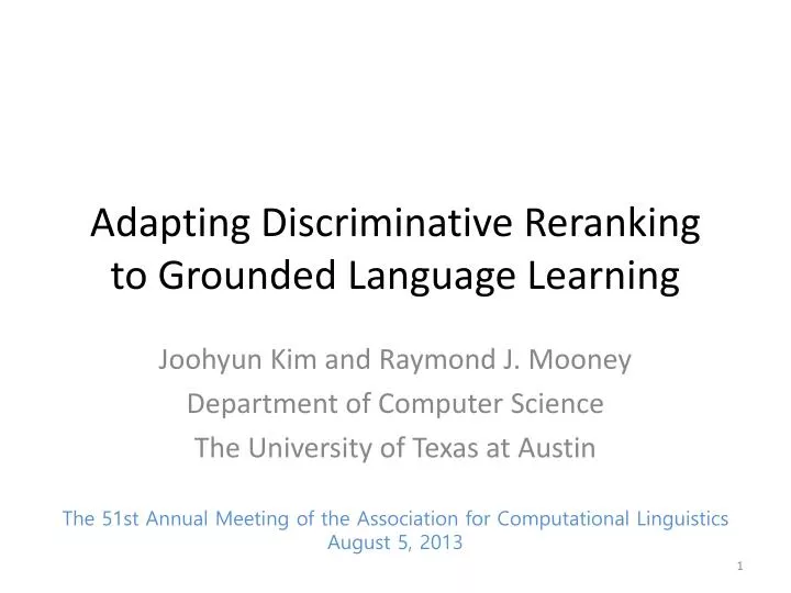 adapting discriminative reranking to grounded language learning