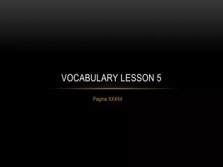 Vocabulary lesson 5