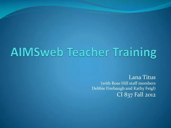 aimsweb teacher training