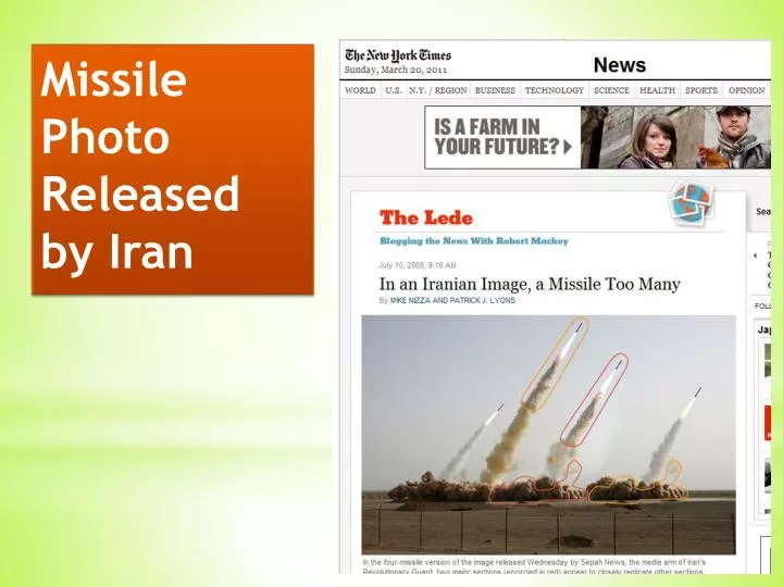 missile photo released by iran