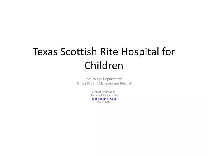 texas scottish rite hospital for children