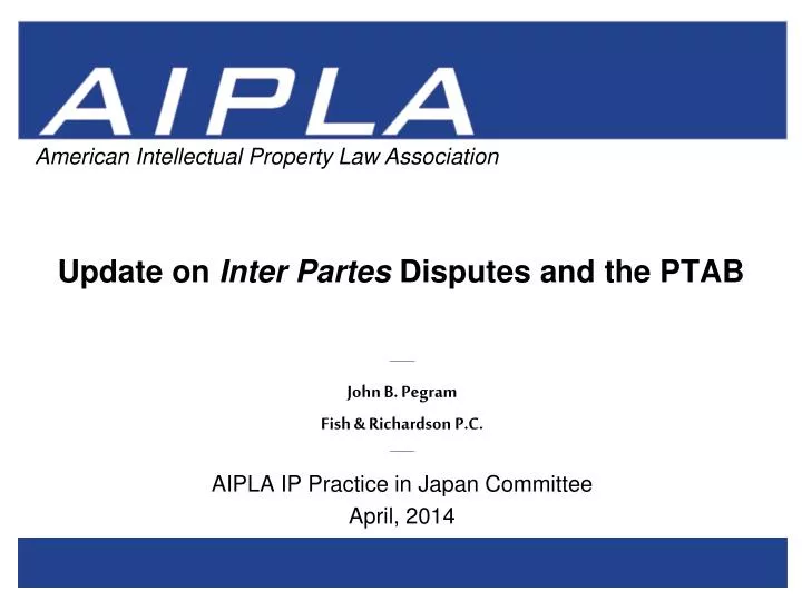 update on inter partes disputes and the ptab