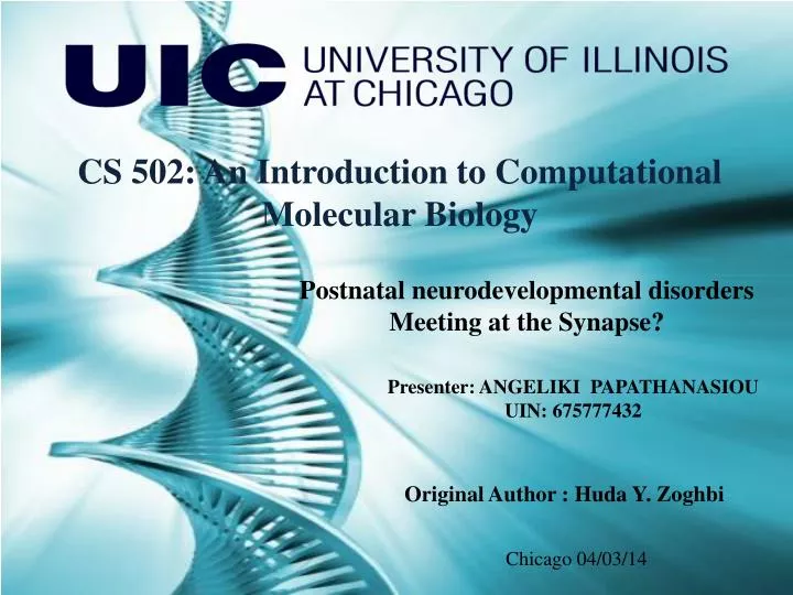 cs 502 an introduction to computational molecular biology