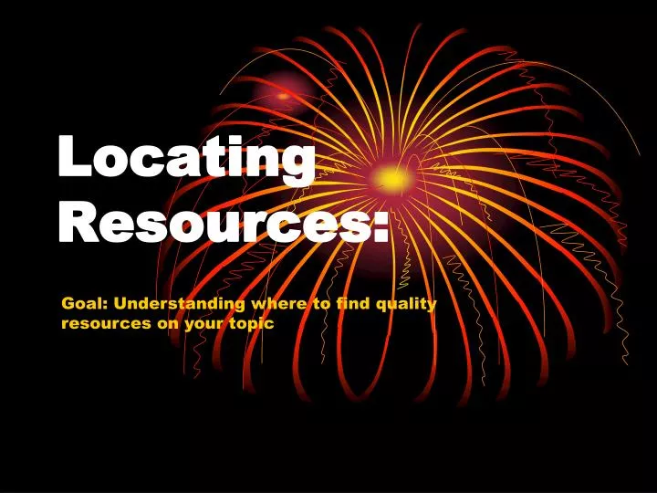 locating resources