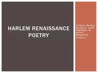 Harlem renaissance poetry