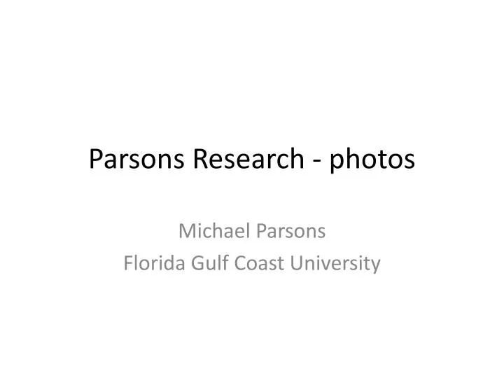 parsons research photos