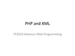 PHP and XML
