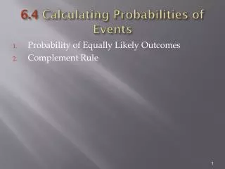 6.4 Calculating Probabilities of Events