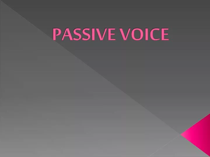 passive voice