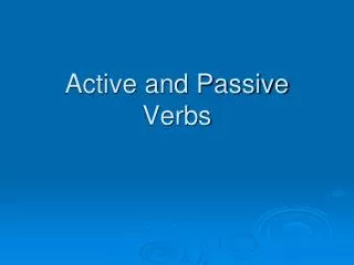 active and passive verbs