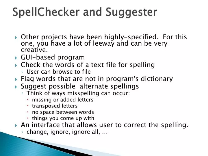 spellchecker and suggester