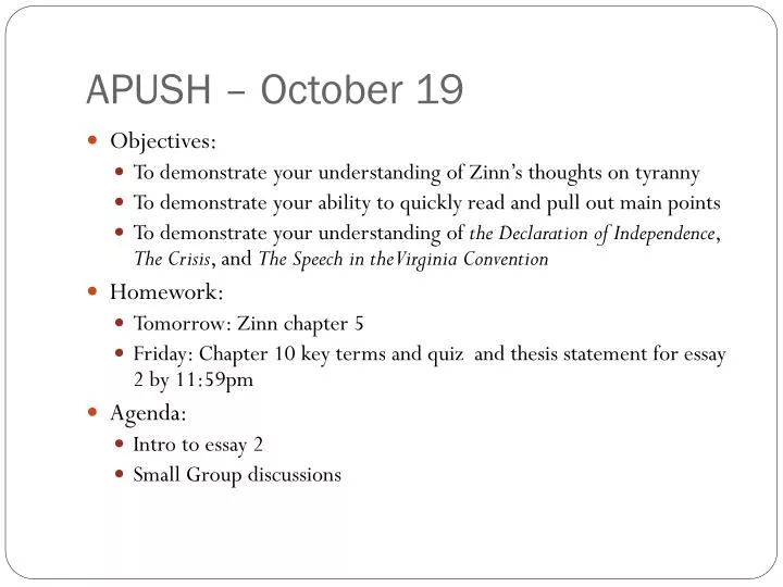 apush october 19