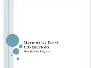Mythology Essay Corrections