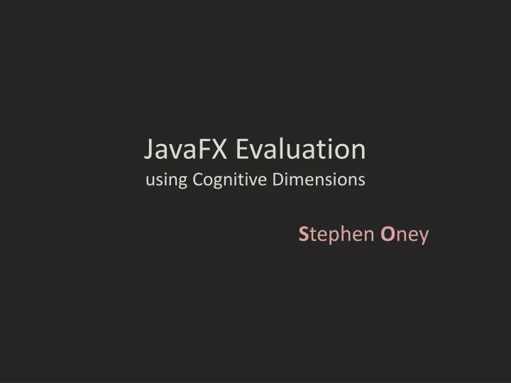 javafx evaluation using cognitive dimensions