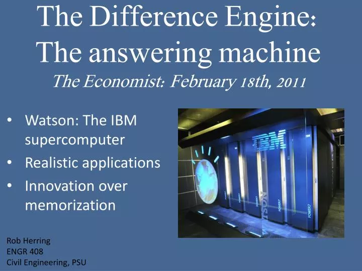 the d ifference e ngine the answering machine the economist february 18th 2011